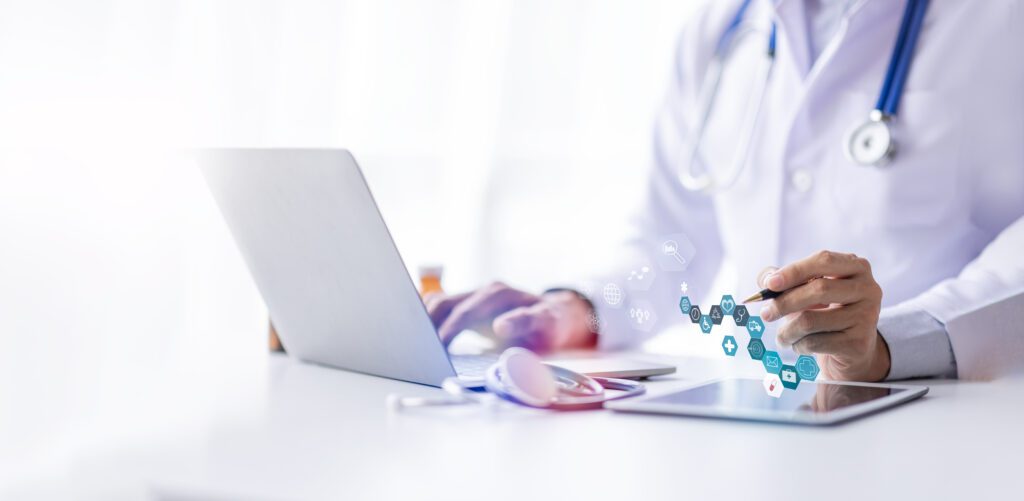 Doctor with technology